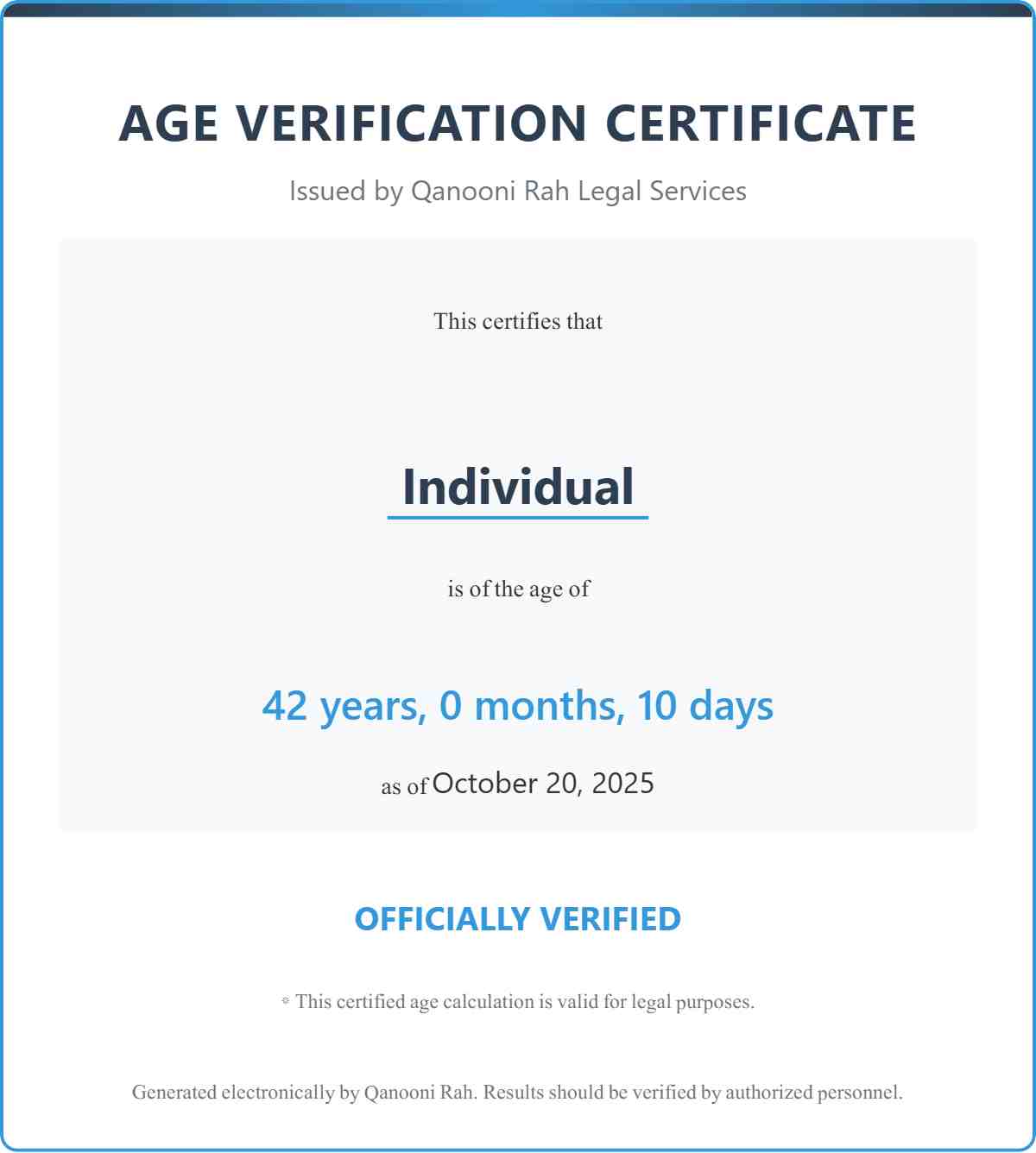 Legal Css Age Calculator By Qanooni Rah